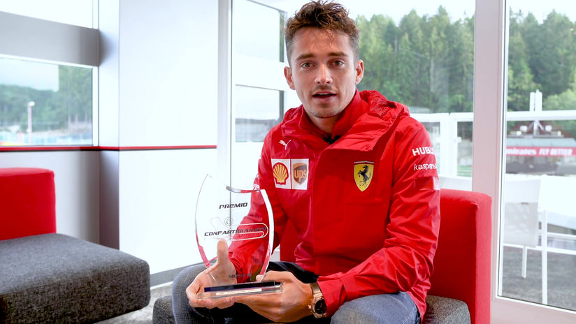 Charls Leclerc riceve il premio Confartigianato Motori 2020